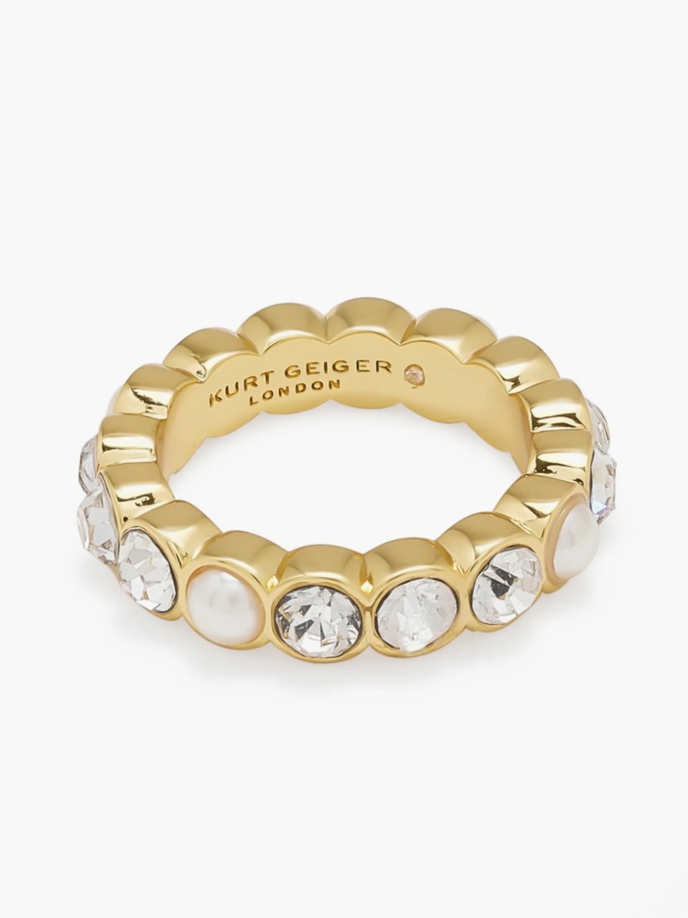 Kurt Geiger Eternity Crystal and Pearl Ring